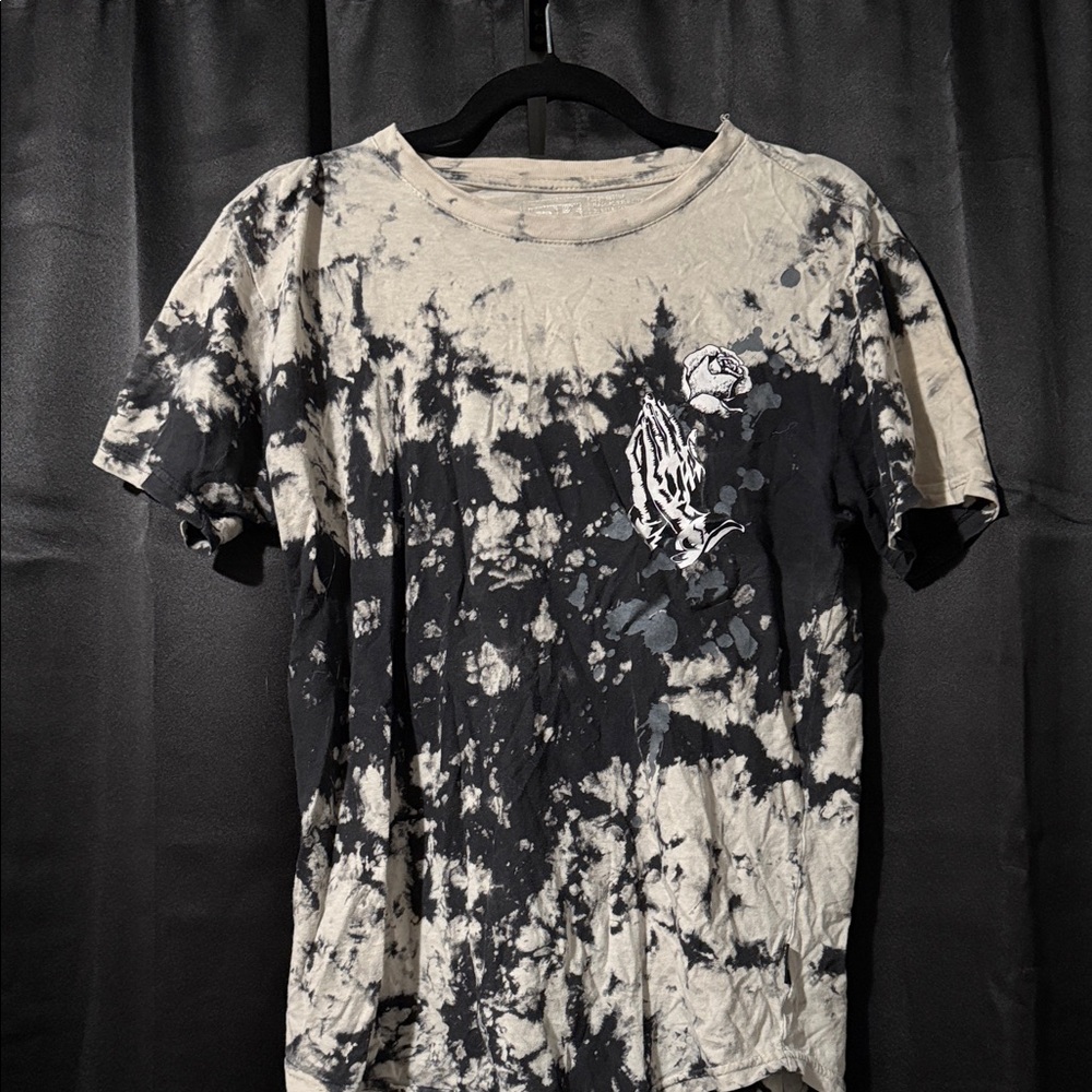 Black and Cream Tie-Dye T-Shirt